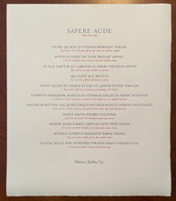 Load image into Gallery viewer, SAPERE AUDE (Dare to be wise!)