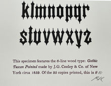 Load image into Gallery viewer, Gothic Tuscan Pointed Wood Type Specimen