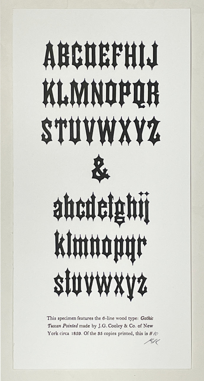 Gothic Tuscan Pointed Wood Type Specimen